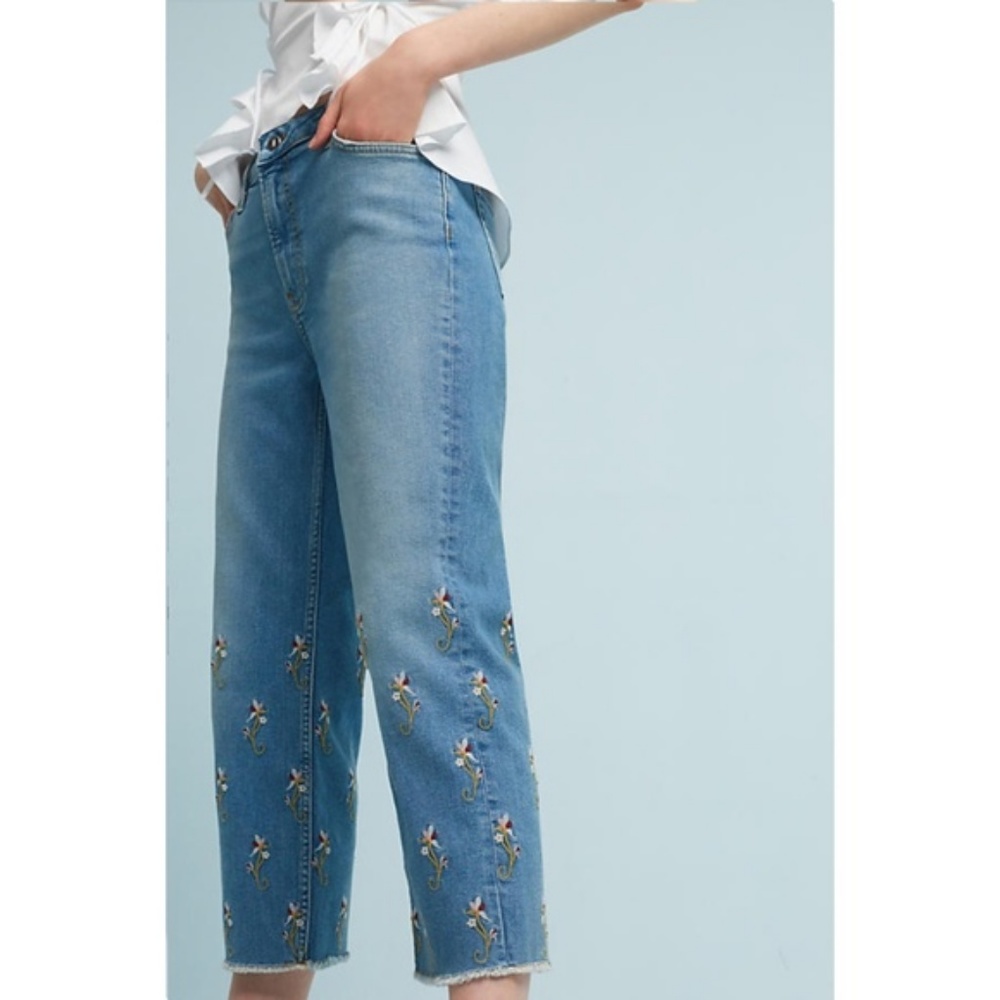 Anthopologie Pilcro Embroidered High-Rise Jeans 29
